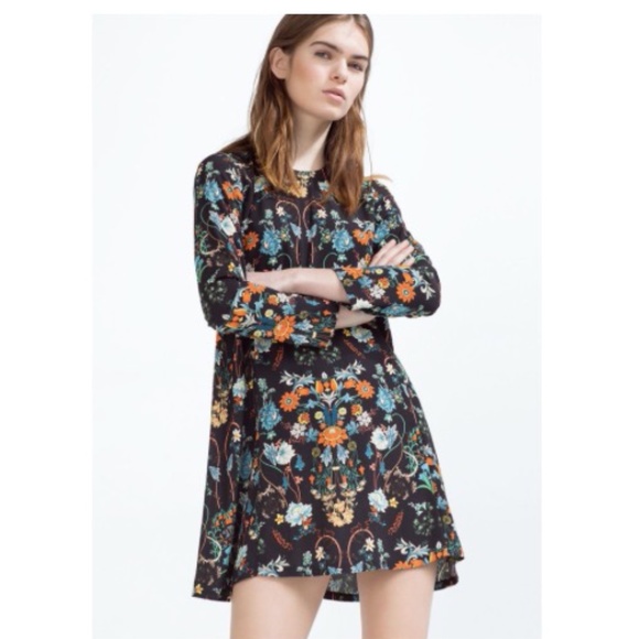 Zara Dresses & Skirts - Zara black floral dress M